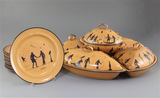 A Davenport Egyptian revival supper set, c.1820,